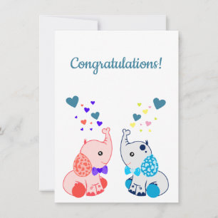 Naissance de jumeaux, garçon et fille, félicitatio