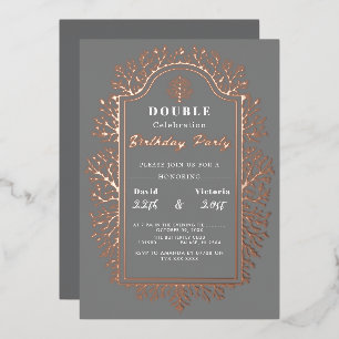 Naissance grise... Carte de vacances Foil Double C