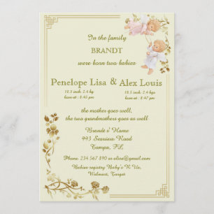 naissance jumeaux bébés faire-part