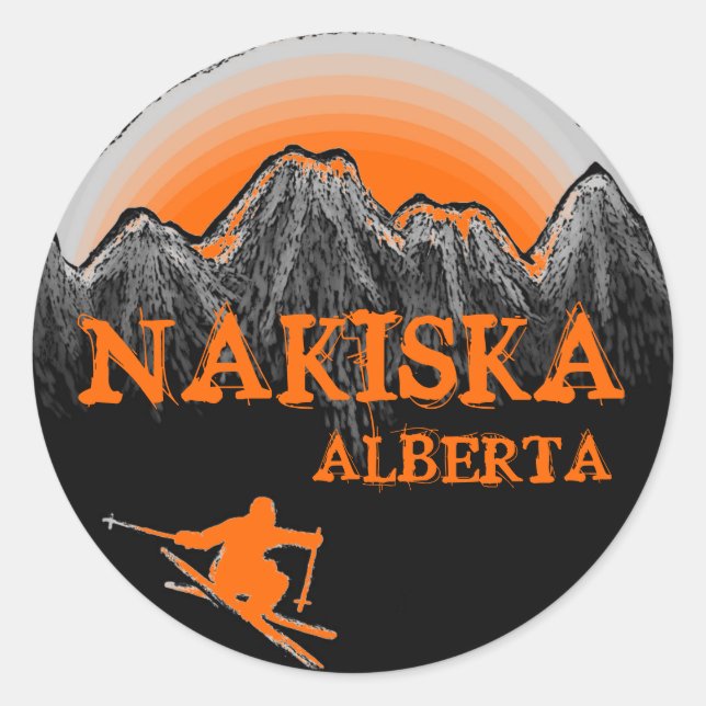 Nakiska Alberta Canada stickers de ski orange (Devant)