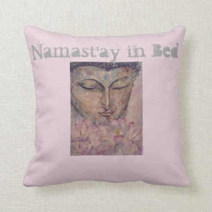 Namast'ay dans le coussin d'art d'aquarelle de