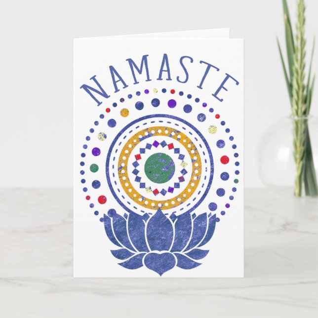 Namaste Chakra colore la carte de voeux (Devant)