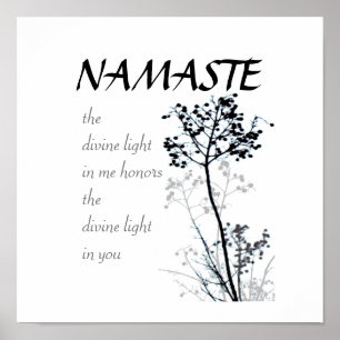 Namaste citation poster noir et blanc nature art