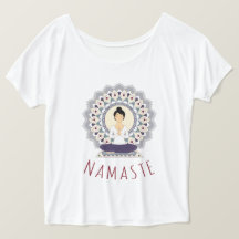 Namaste in Lotus Pose - Yoga Asana Woman T-shirt