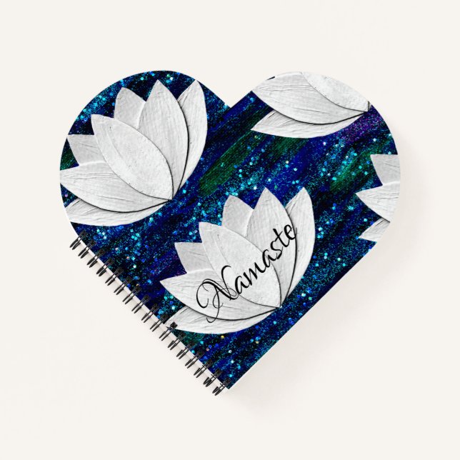 Namaste Lotus Carnet en forme de coeur de fleurs (Devant)