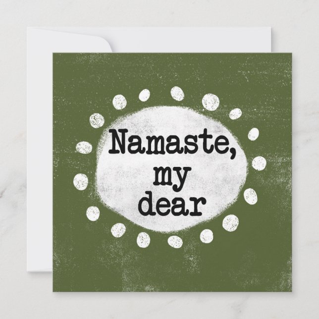 Namaste My Cher - Carte de voeux Verte (Devant)