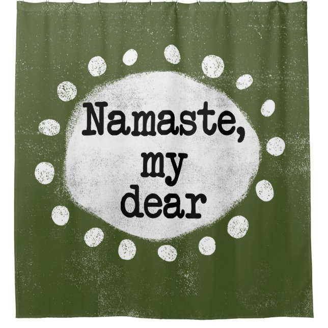Namaste My Cher - Rideau de douche verte (Devant)