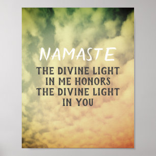 Namaste quote poster sky and clouds