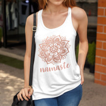Namaste Rose Gold Mandala Yoga Débardeur