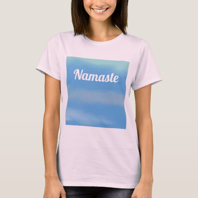 Namaste Serene ciel blanc T-shirt (Devant)