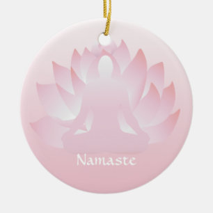 Namaste Yoga Lotus Pose Ornement rose Fleur
