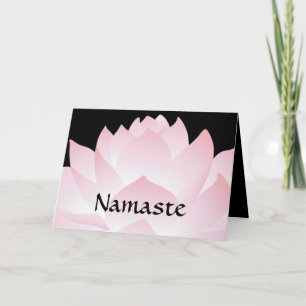 Namaste Yoga Pink Lotus Carte de voeux 2