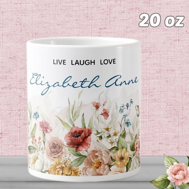 Name || Aquarelle 20oz 1600s Florals Mug (Créateur téléchargé)