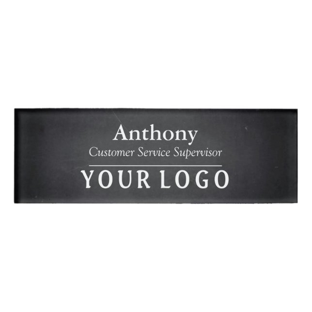 Name Badge Magnet Custom Logo Employee Staff Large (Devant)