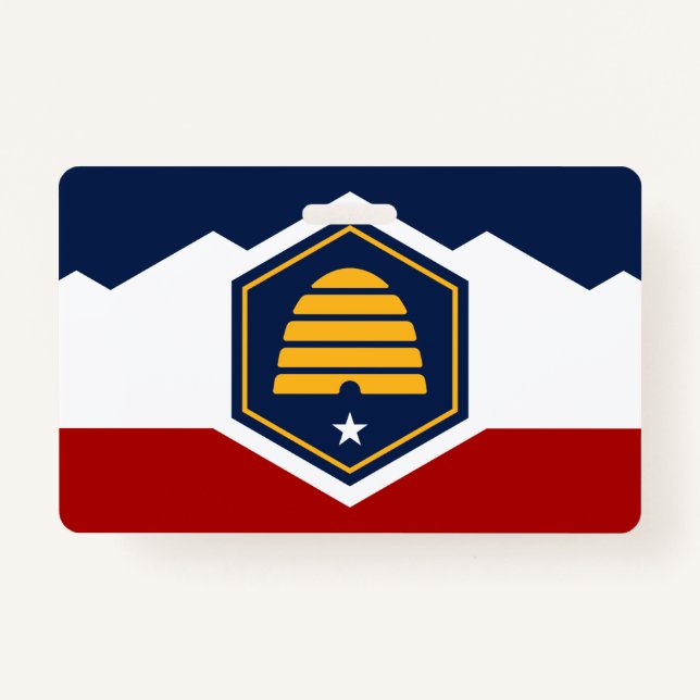 Name Badge with flag of Utah, USA (Devant)