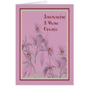 Name Change Announcement Card Pink
