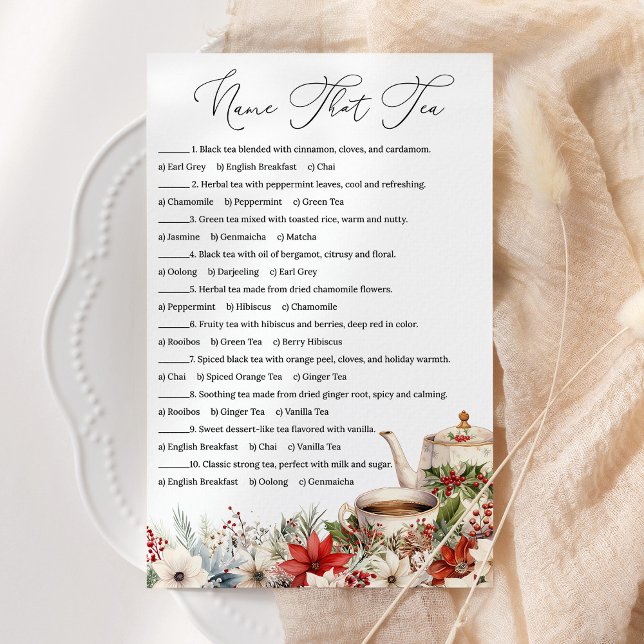 Name That Tea Christmas Tea Party Holiday Game (Créateur téléchargé)