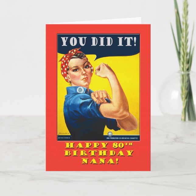 Nana 80e anniversaire avec Rosie la carte Riveter (Devant)