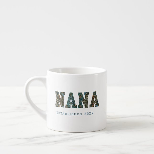 Nana année customisée - Mug à café fleuri tendance (Gauche)