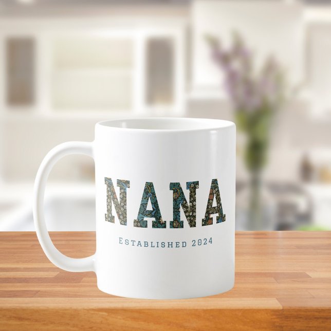 Nana année customisée - Mug à café fleuri tendance (Créateur téléchargé)