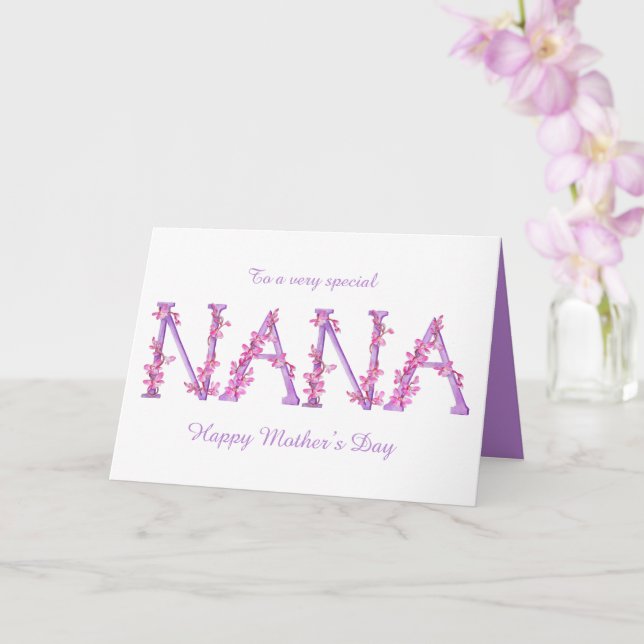 Nana aquarelle Orchidée personnalisée Carte de fêt (Orchidée)