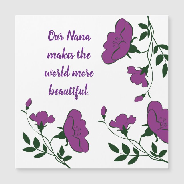 Nana Fait Monde Fleurs Violettes Vins Grand-Parent (Devant)