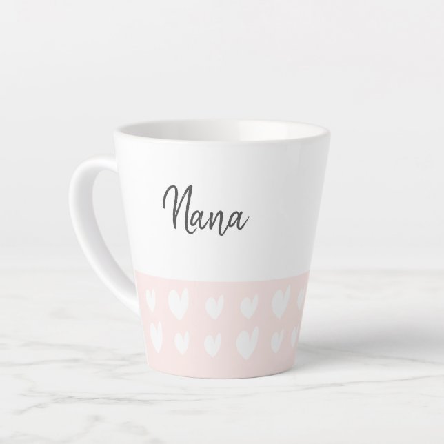 Nana Heart Champagne Rose Latte Mug (Angle gauche)