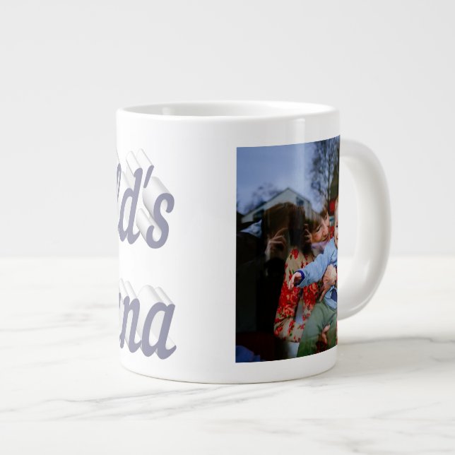 Nana photo gris texte géant tasse à café (Devant droit)