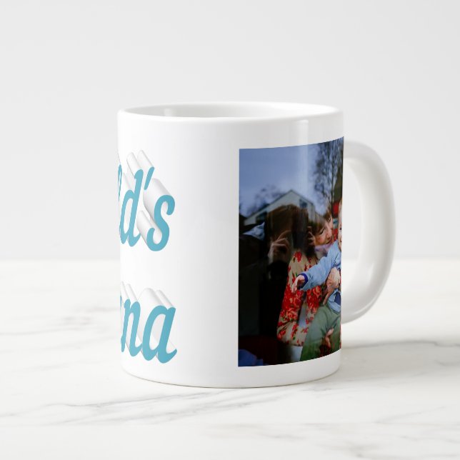 Nana Photo sky blue text Giant Café Mug (Devant droit)