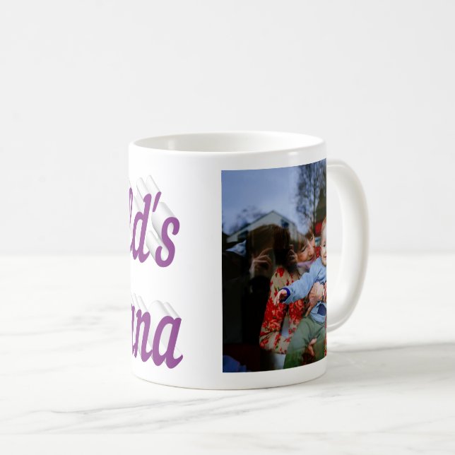 Nana Photo texte violet Café Mug (Devant droit)