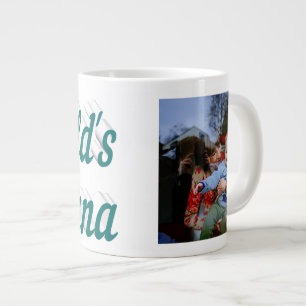 Nana photo vert texte tasse de café géant