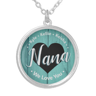 Nana We Love You Grandkids Nom Collier