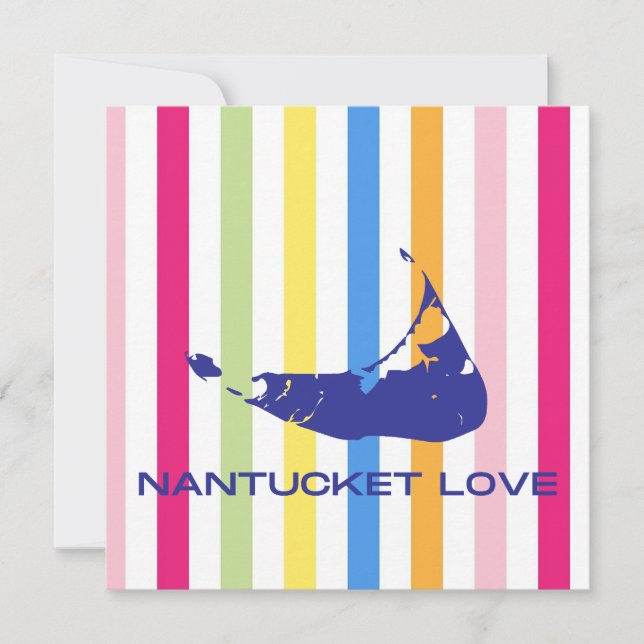 Nantucket Love Bright Bold Stripe FlatCard (vide) (Devant)
