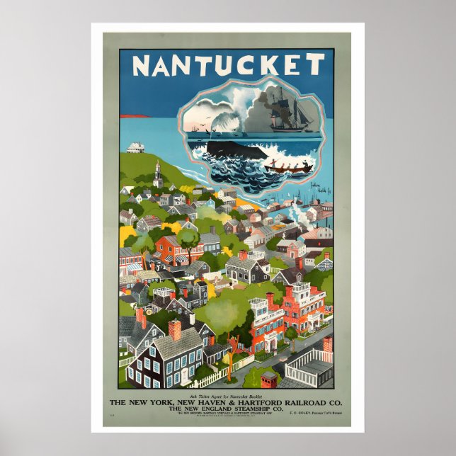 Nantucket Massachusetts Vintage Travel Poster (Devant)