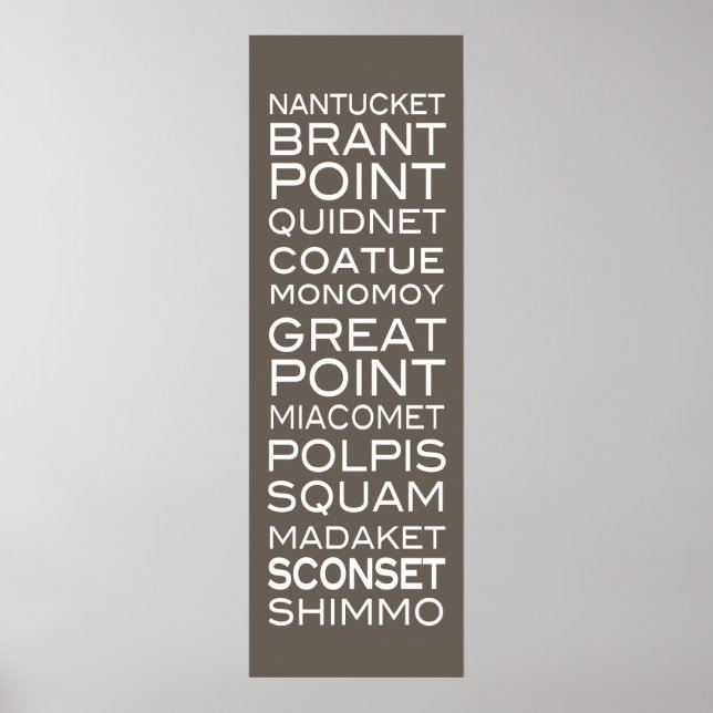 Nantucket Places Bold Poster moderne (Devant)