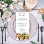 Napa Valley Vineyard watercolor menu mariage<br><div class="desc">Carte de menu mariage Napa Valley Vineyard</div>