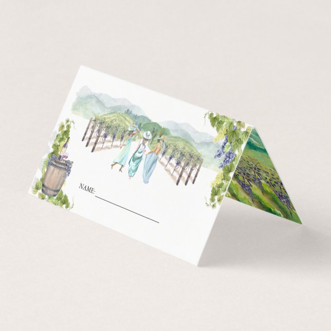 Napa Winery Bachelorette | Carte de lieu de nom (Devant)