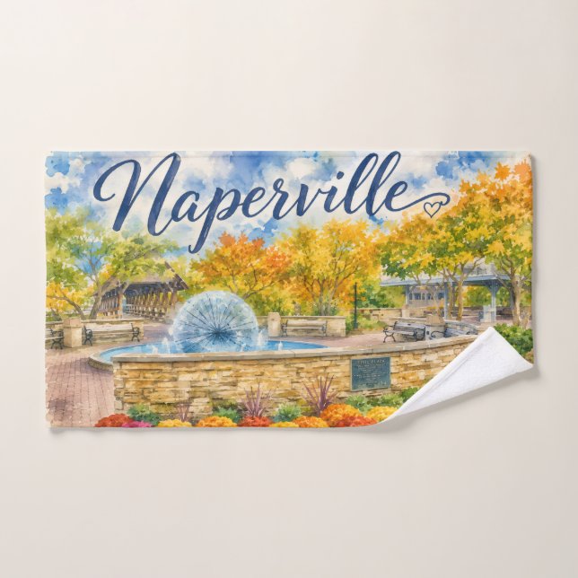 Naperville Illinois Fontaine de Pissenlit Riverwal (Serviette à main)