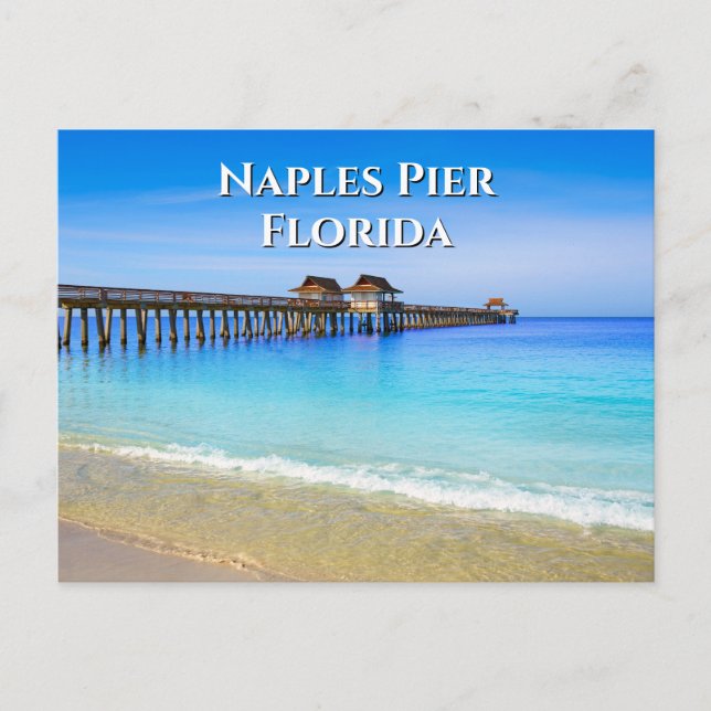 Naples Pier Florida Blue Ocean Carte postale (Devant)