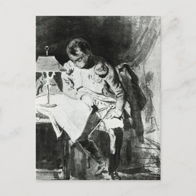 Napoléon étudiant ses cartes par lamplight, vers 1 (Devant)