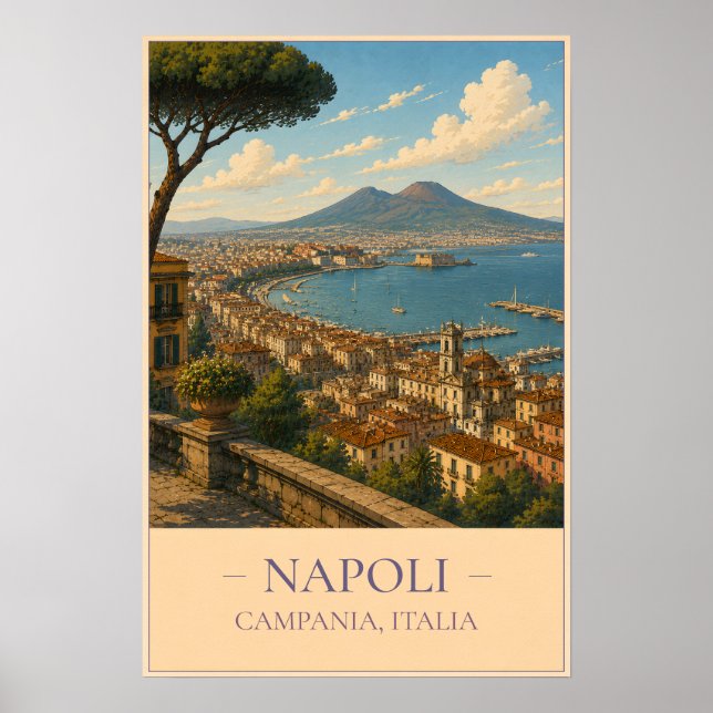 Napoli, Italy – Vintage Travel Poster (Devant)