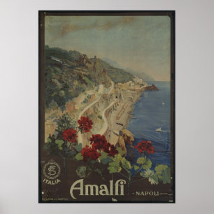 Napoli Naples Poster Vintage voyage Annonce Rétro 