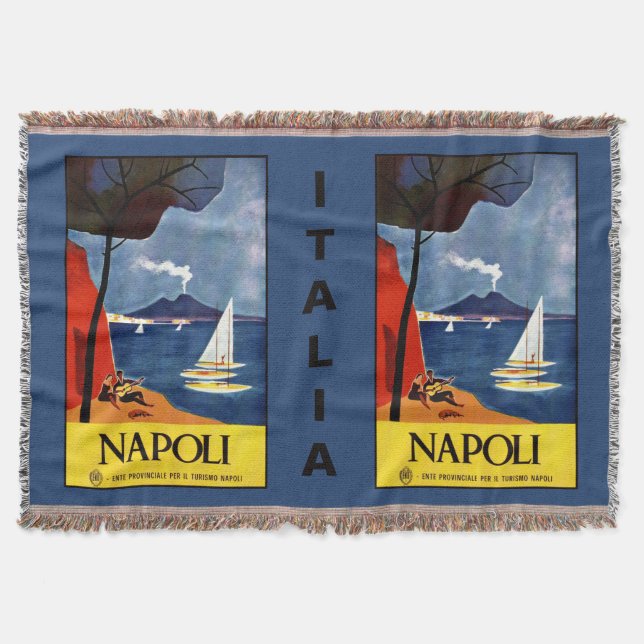 Napoli (Naples) vintage voyage jeter couverture (Devant)