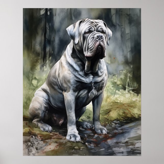 Napolitain Mastiff Dog Art Imprimer Poster (Devant)