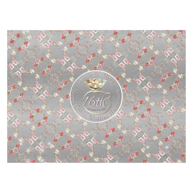 Nappe 16e anniversaire Mariage Cire, Peridot & Satice Fl (Devant (Horizontal))