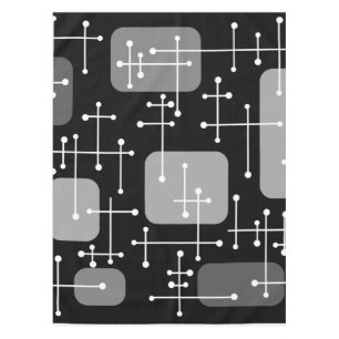 Nappe 1950 Eames Era Art Crosshairs Black White