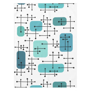 Nappe 1950 Eames Era Art Crosshairs Turquoise