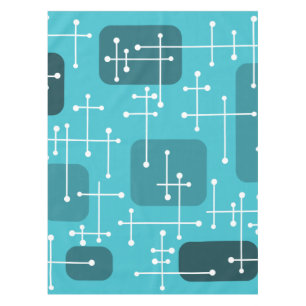Nappe 1950 Eames Era Art Crosshairs Turquoise