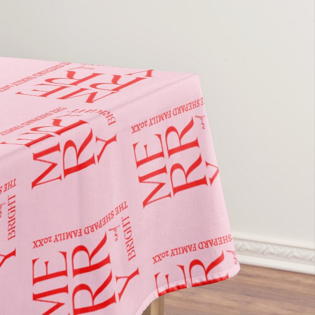 Nappe 2025 Modern Merry and Bright Red Pink Christmas (In Situ)