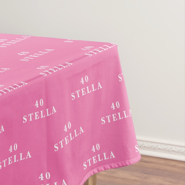 Nappe 40e anniversaire Nom de la fête Motif rose moderne (In Situ)
